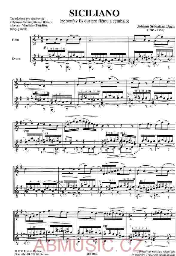 Bach J. S. - Siciliano pro Flétnu a kytaru