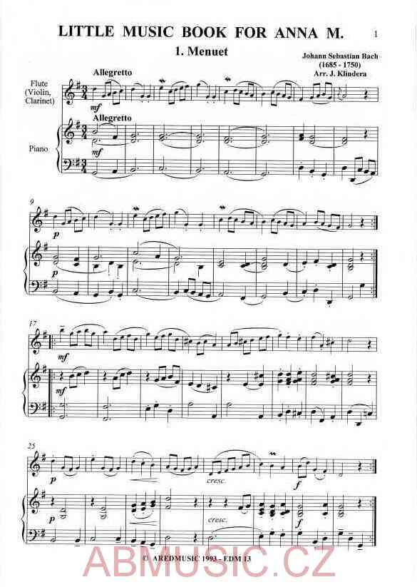 Bach J. S. - Knížka skladeb pro Annu Magdalenu Bachovou