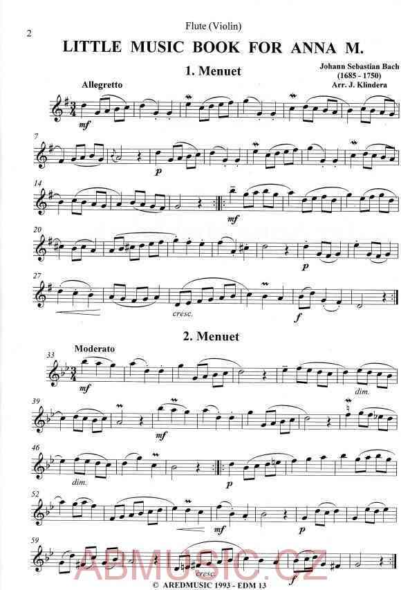 Bach J. S. - Knížka skladeb pro Annu Magdalenu Bachovou