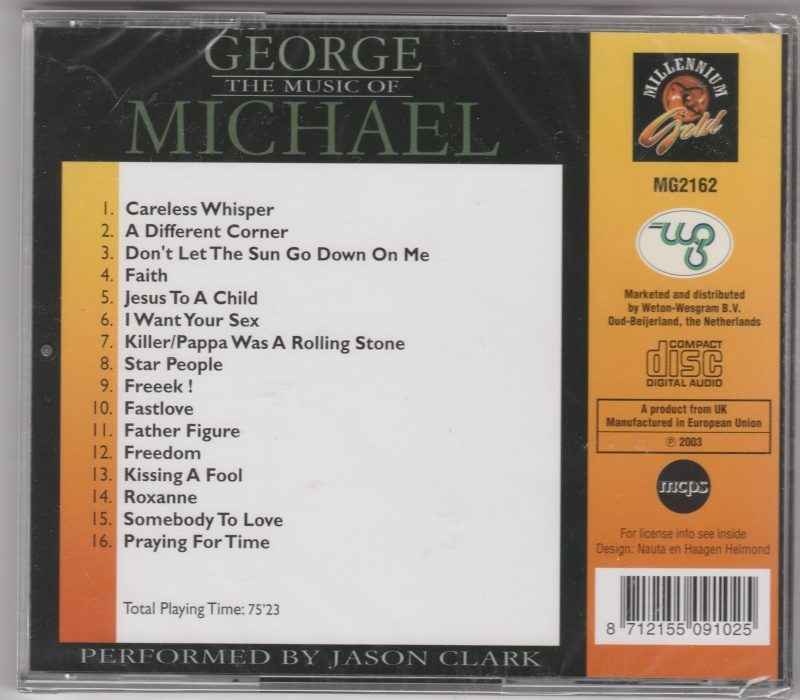 CD The Music of GEORGE MICHAEL performed by Jason Clark