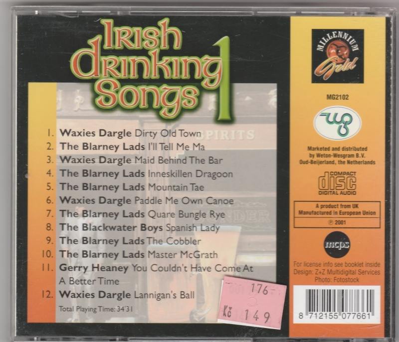 CD Irish Drinking Songs 1