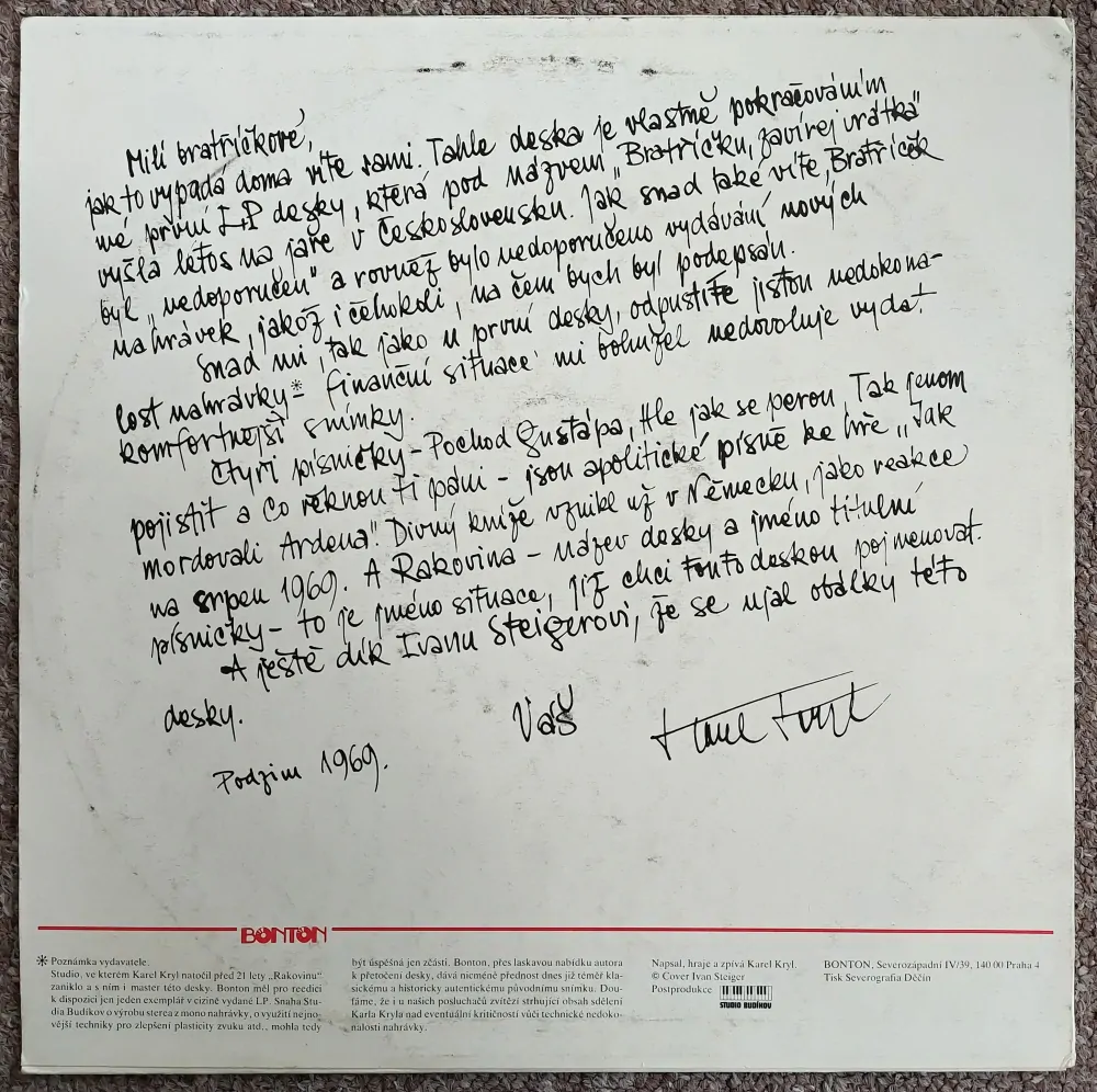 LP Karel Kryl - Rakovina