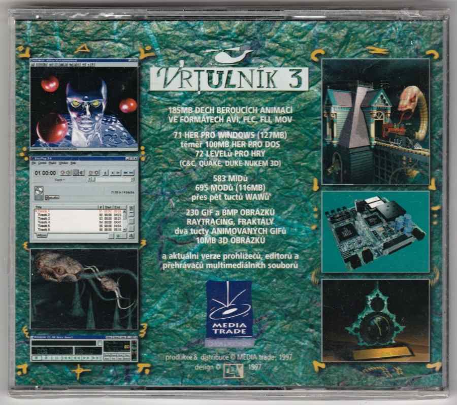 CD-ROM VRTULNÍK 3 - 71 her pro Windows a 100 MB her pro DOS , Animace