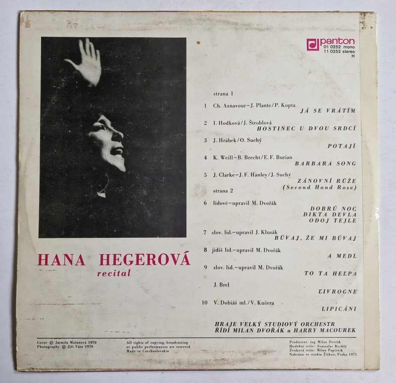 LP Hana Hegerová - Recitál 1 Vinyl