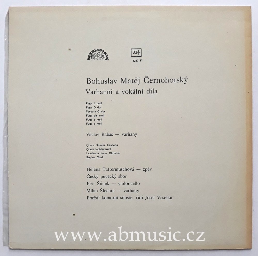 LP Bohuslav Matěj Černohorský - Varhanní a vokální díla