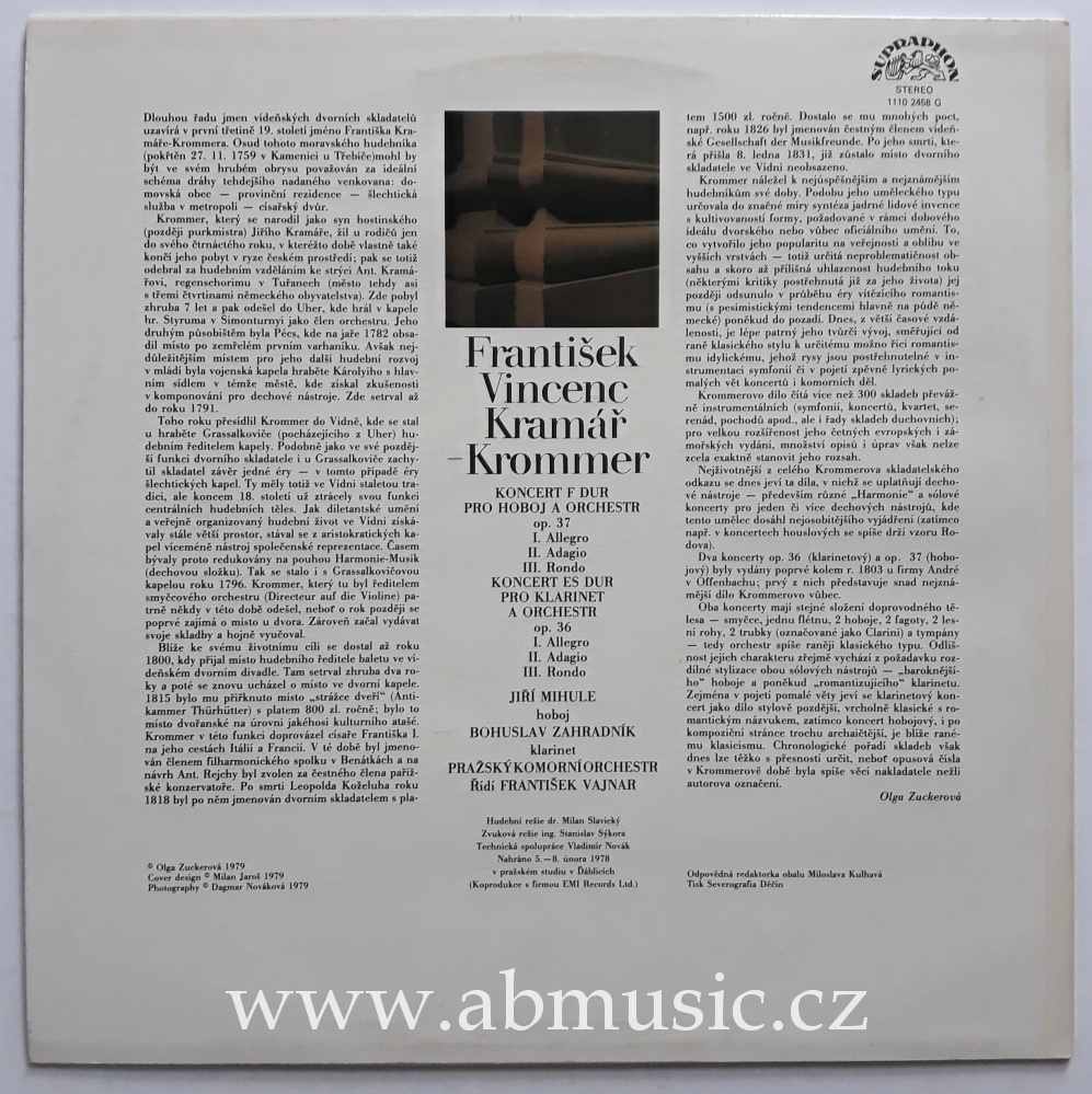 LP František Vincenc Kramář Krommer - Koncert F dur