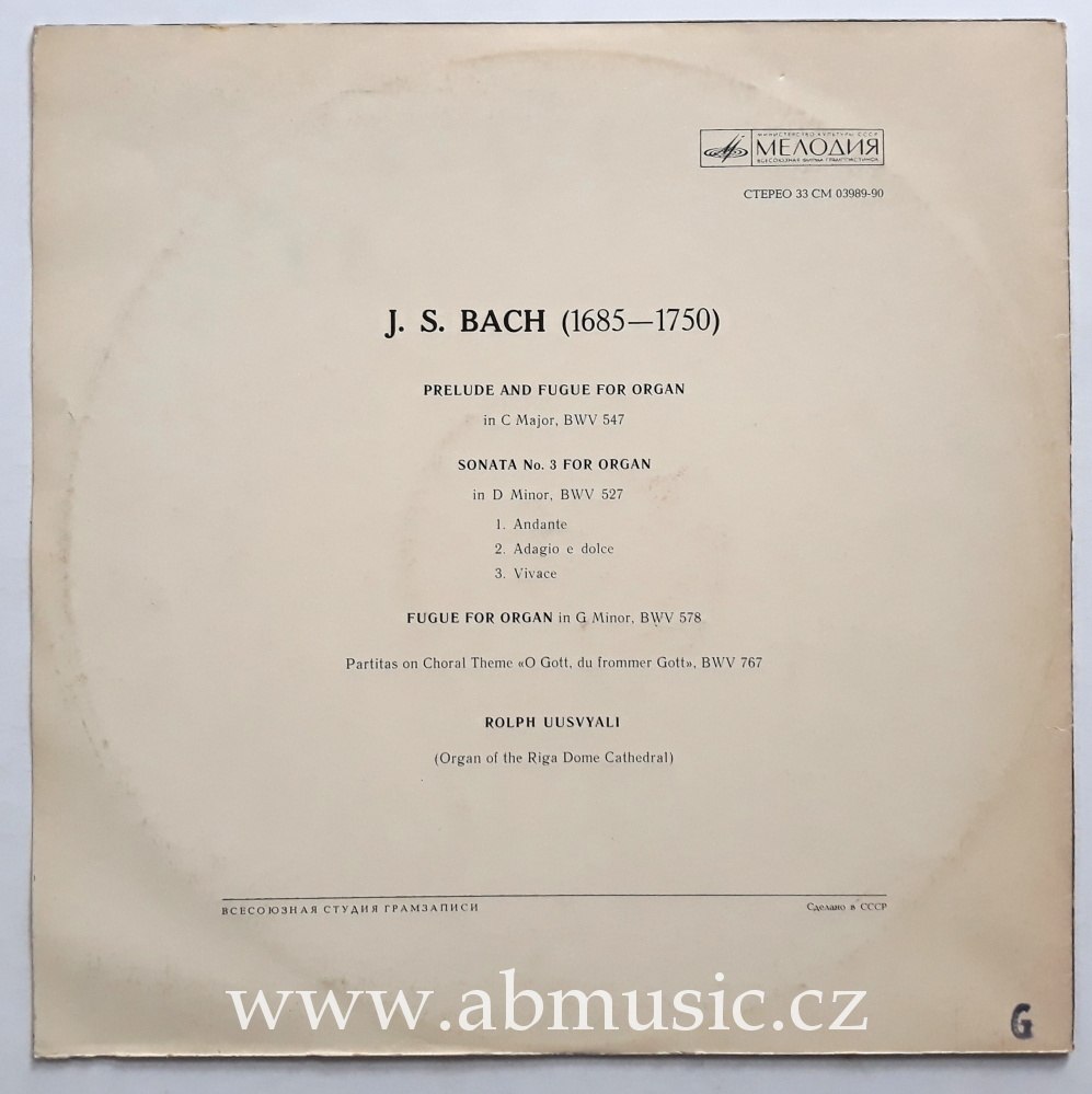 LP Johann Sebastian Bach - Prelude and Fugue for Organ