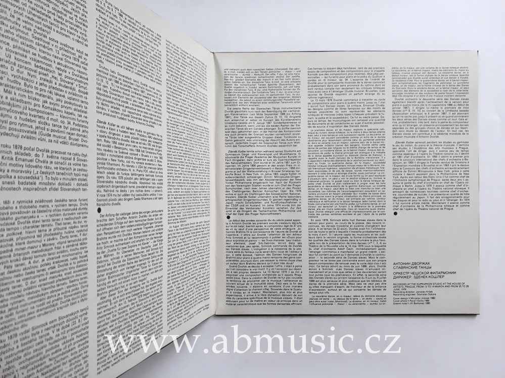 LP Antonín Dvořák - Slovanské tance Zdeněk Košler