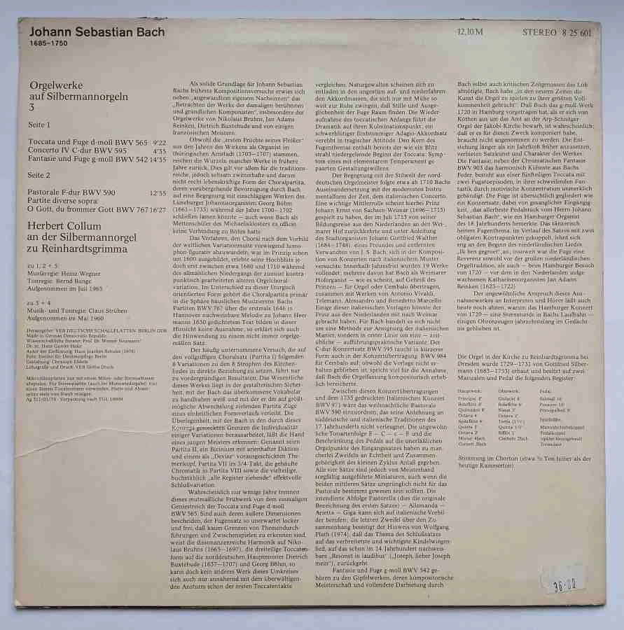 LP Johann Sebastian Bach - ORGELWERKE 3