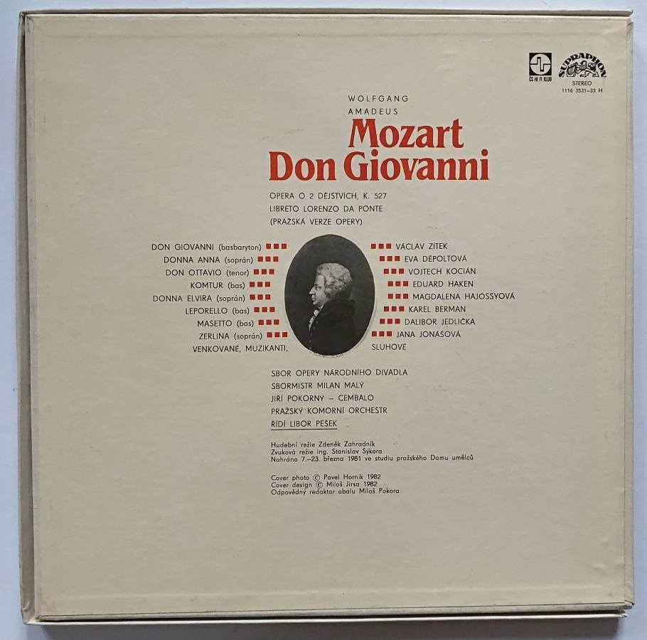 3 LP Wolfgang Amadeus Mozart - Don Giovanni Pražská verze