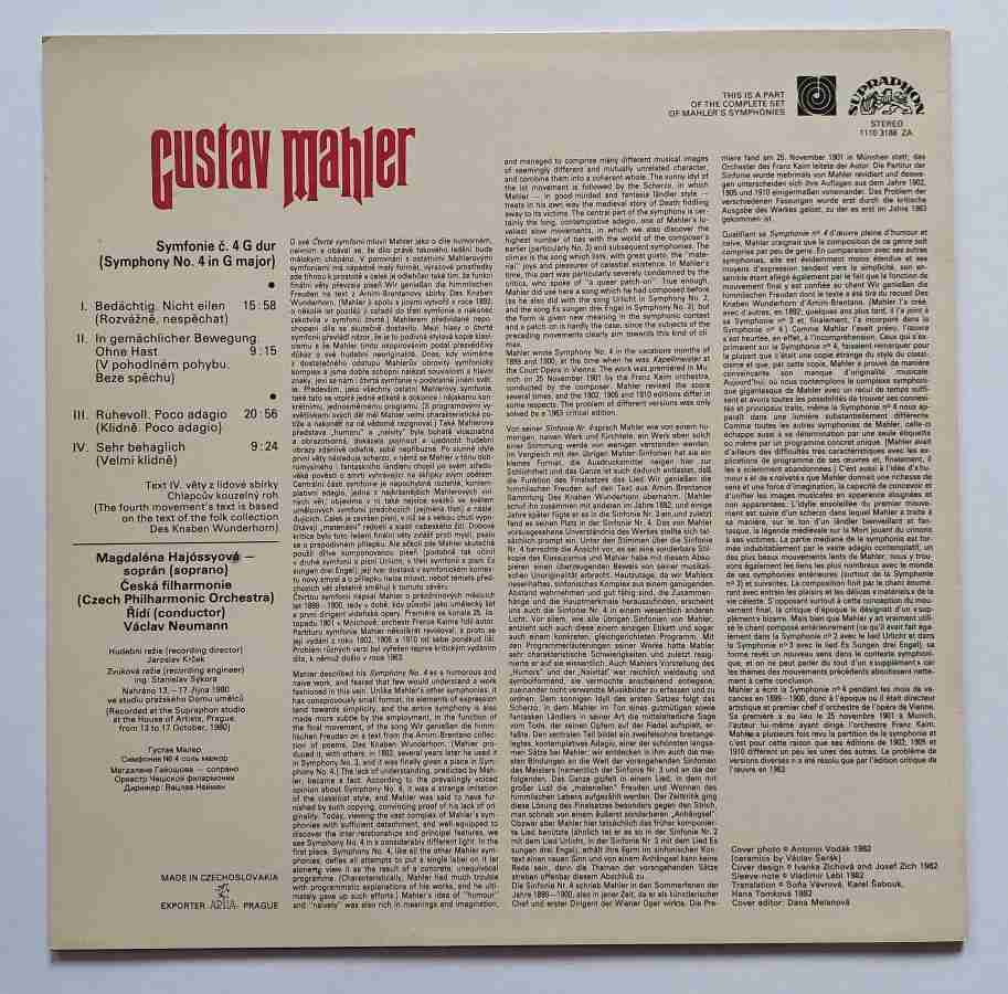 LP Gustav Mahler - Symphony No. 4 