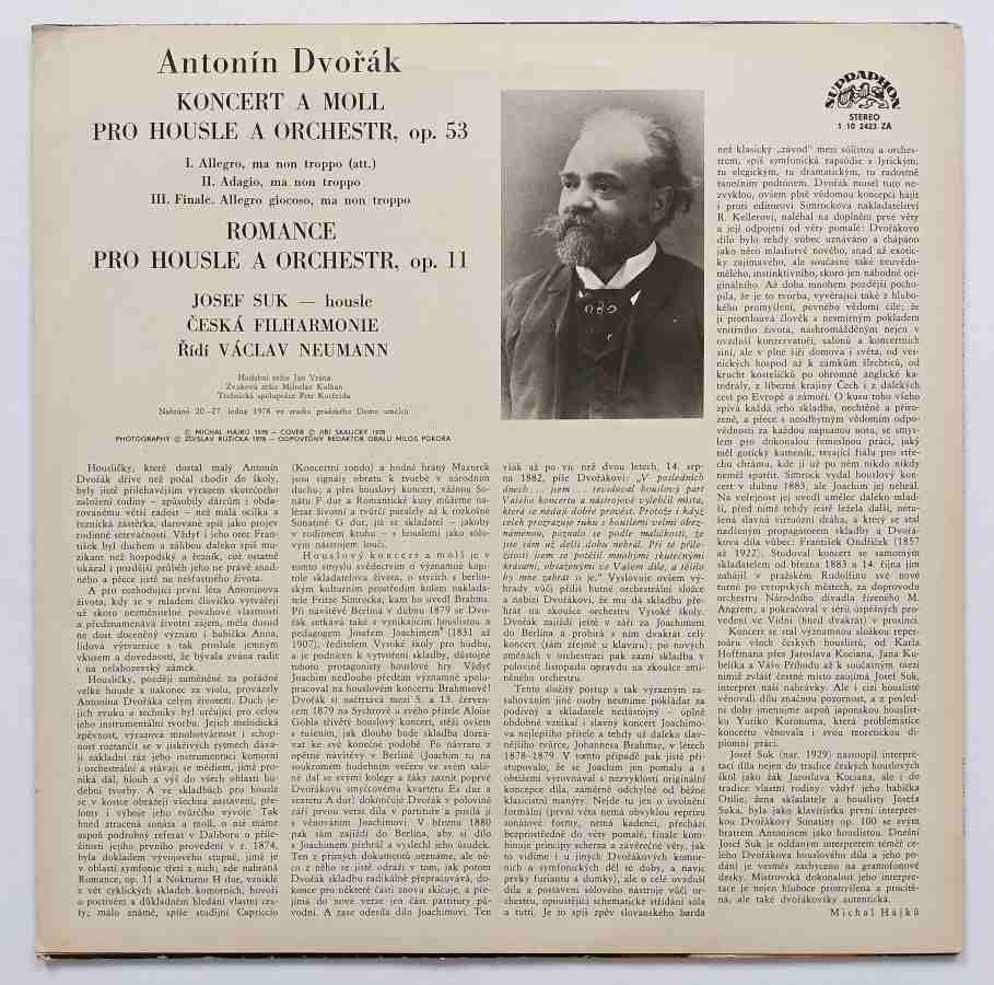 LP ANTONÍN DVOŘÁK - Koncert A moll pro housle a orchestr