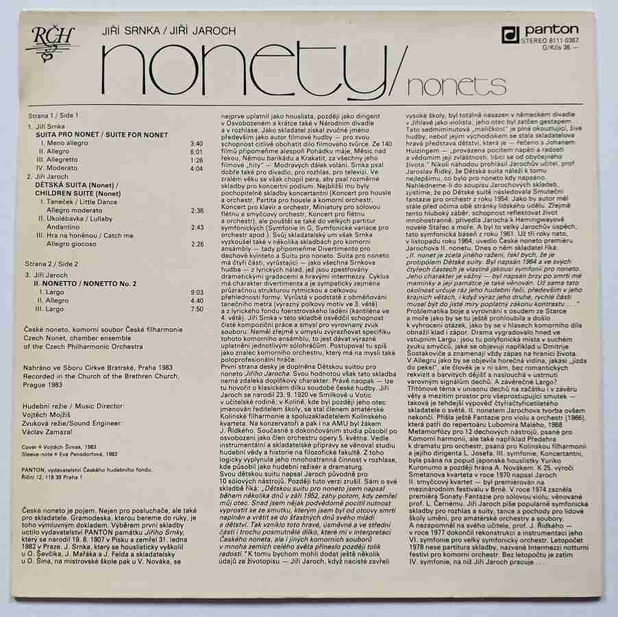 LP JIŘÍ SRNKA - JIŘÍ JAROCH - NONETY