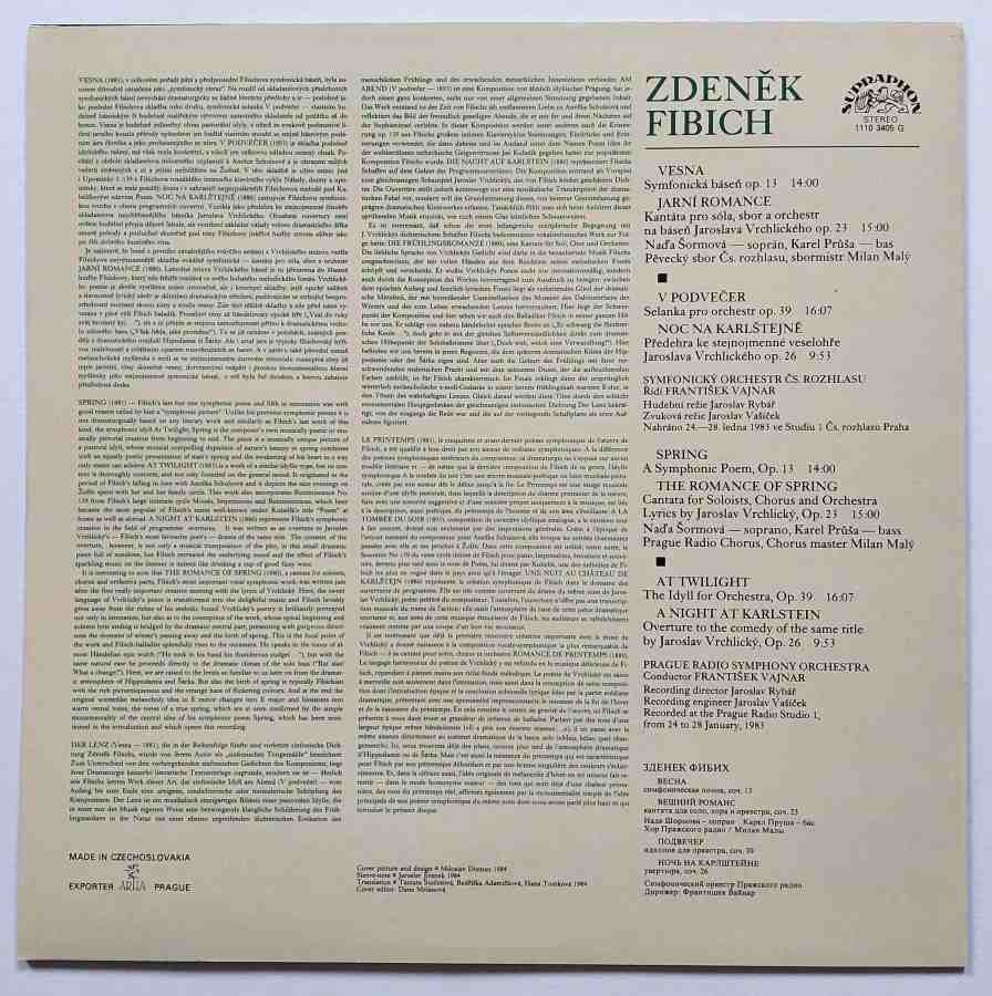 LP ZDENĚK FIBICH - Spring - The Romance Of Spring
