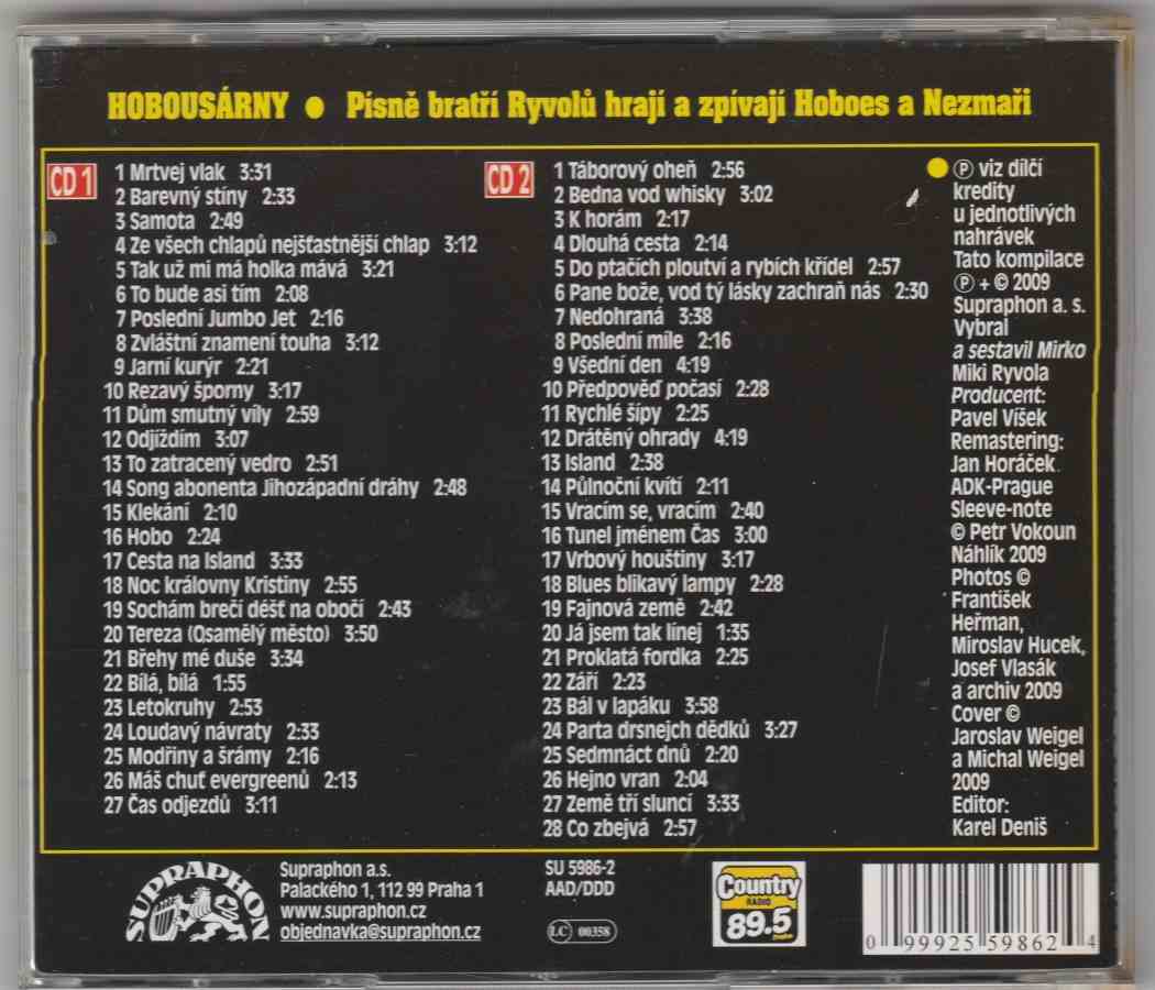 2 CD HOBOUSÁRNY - Písně bratří Ryvolů