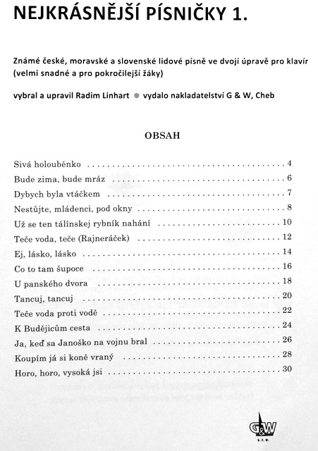 Radim Linhart - Nejkrásnější české lidové písně ve dvojí úpravě pro sólový klavír 1