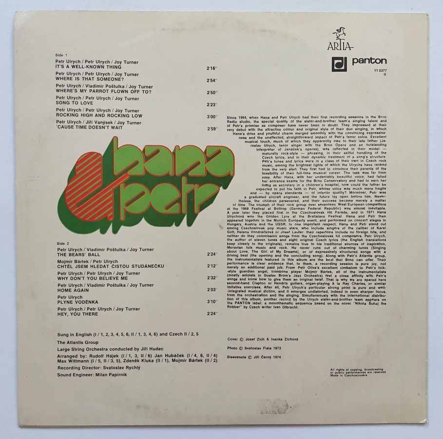 LP Hana & Petr Ulrychovi Artia