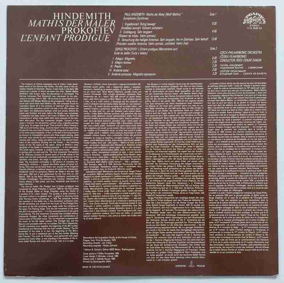 LP Hindemith - Symphony Mathis der Maler