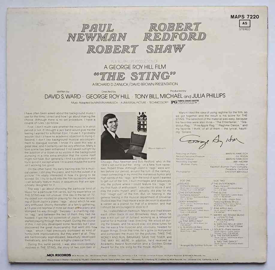 LP THE STING Scott Joplin SOUNDTRACK