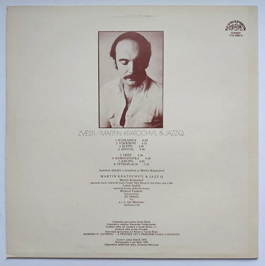LP Martin Kratochvíl & Jazz Q - ZVĚSTI