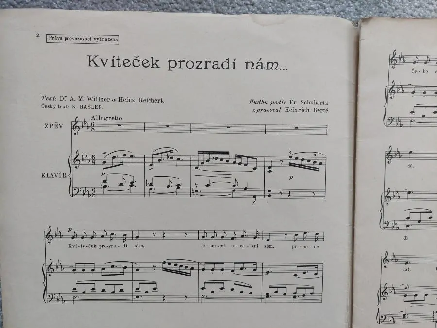 Dům u tří děvčátek - Franz Schubert , H. Berté - přeložil Karel Hašler