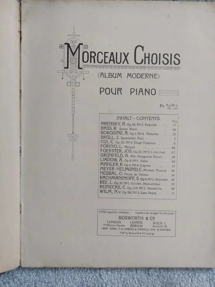 Morceaux choisis pour piano - Výběr skladeb pro klavír