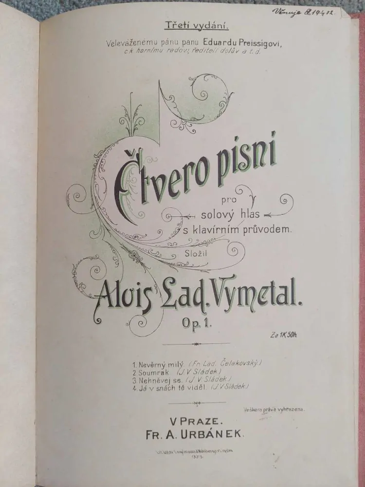 A. L. Vymetal - Čtvero písní
