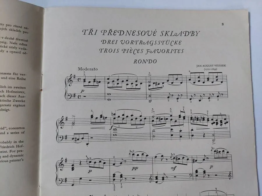 Jan August Vitásek - Tři přednesové skladby