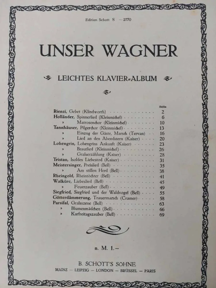 Unser Wagner - Leichtes klavier album