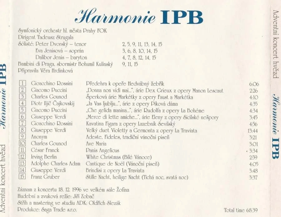 CD Adventní koncert hvězd live Žofín 1996 - Peter Dvorský Bambini di Praga