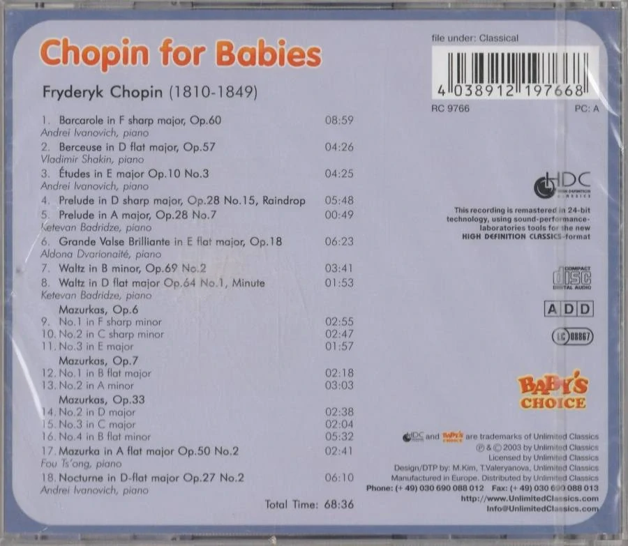CD Chopin for Babies - Classical for Babies