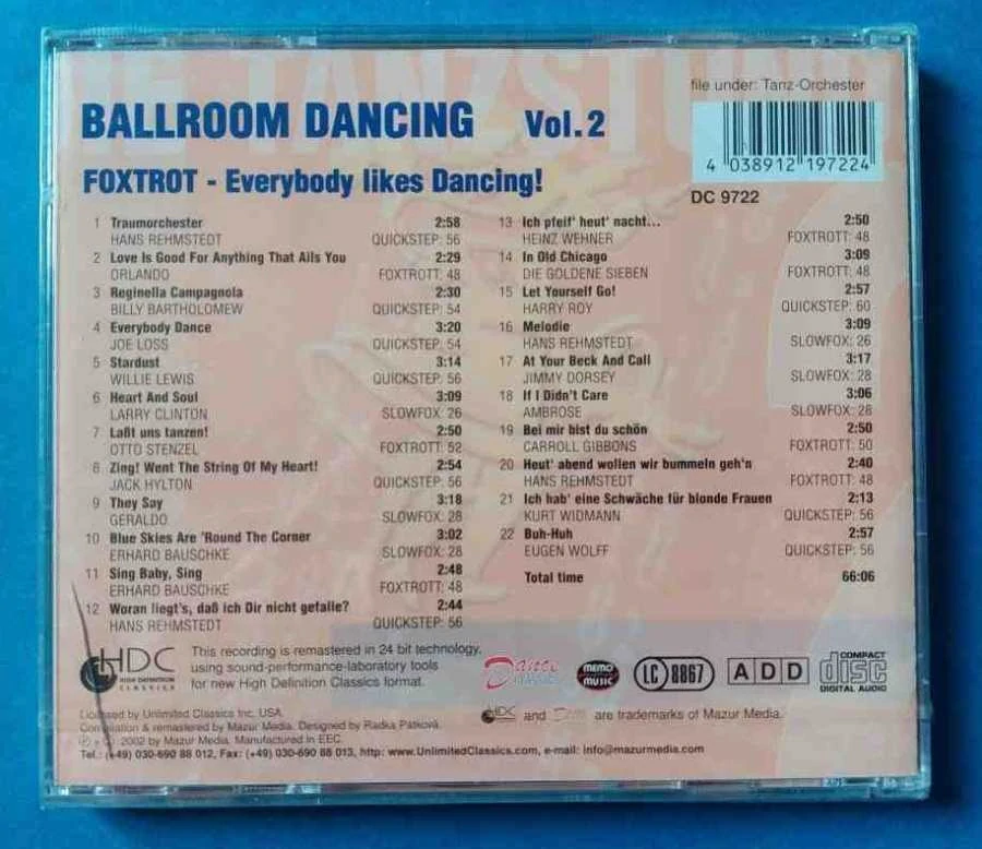 CD BALLROOM DANCING Vol. 2 Foxtrot