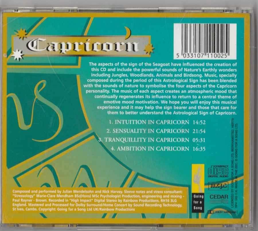 CD Capricorn - Mystical Music Of The Zodiac Kozoroh 22. December - 20. January