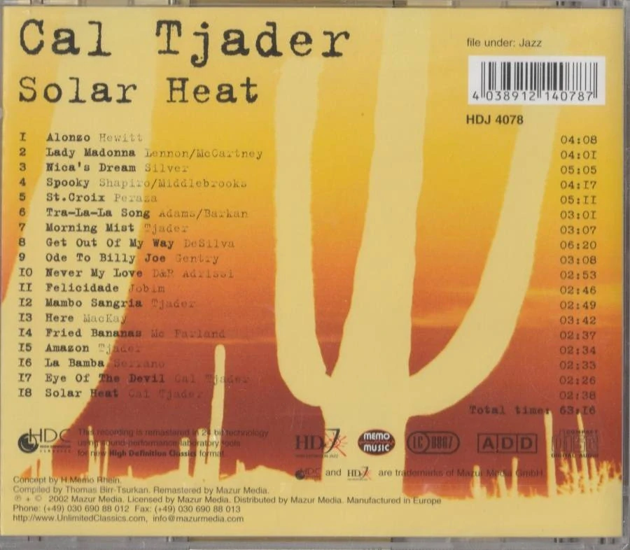 CD Cal Tjader - Solar Heat