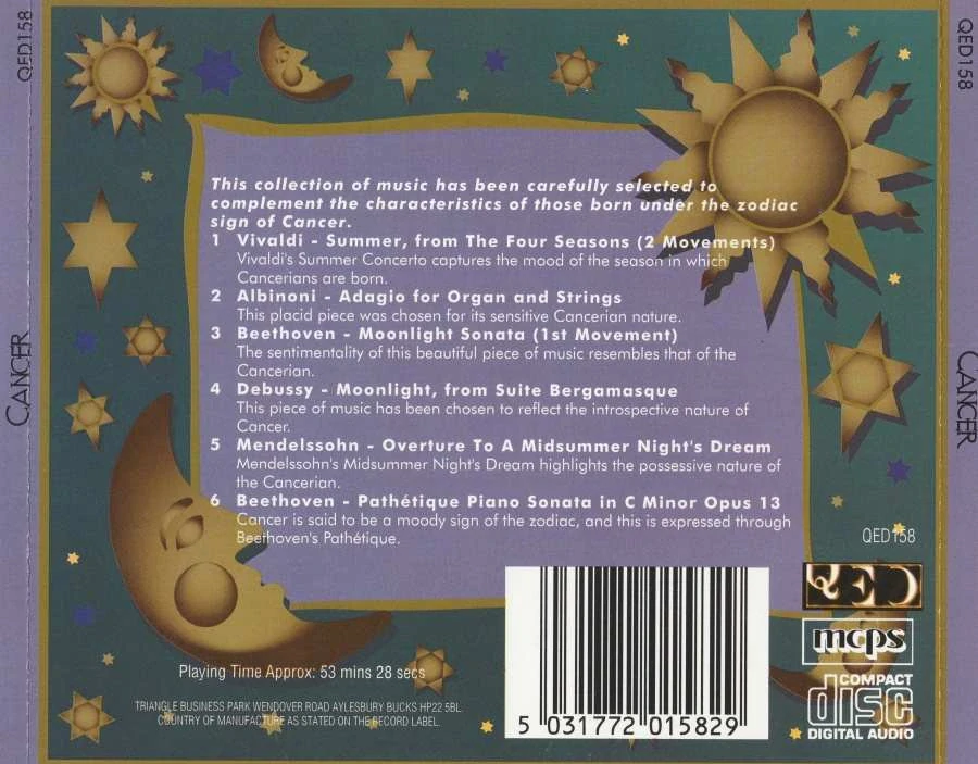 CD Cancer - A Collection Of Music Charakteristics Of Those Born