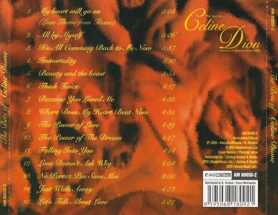 CD Celine Dion The best of - Performed by Johanna & Studio 2000
