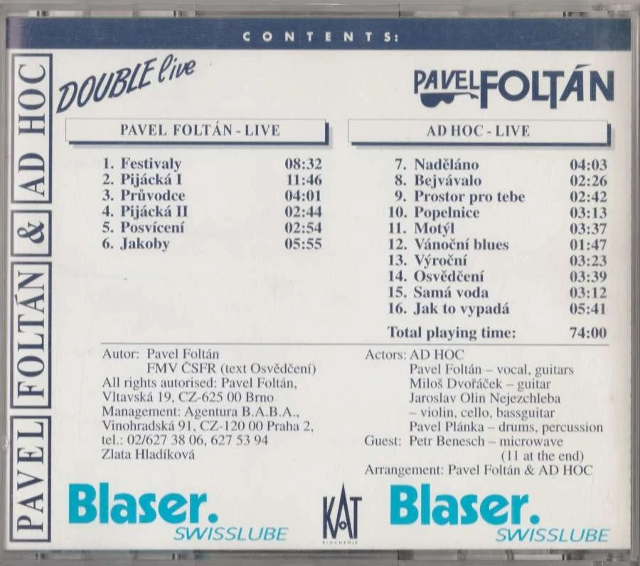CD Pavel Foltán & Ad Hoc - Double Live
