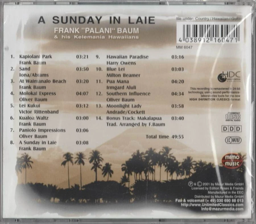 CD Frank "Palani" Baum - A Sunday In Laie