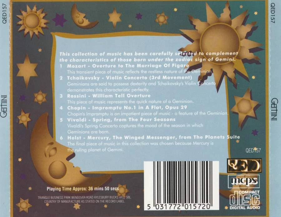 CD Gemini - A Collection Of Music Charakteristics Of Those Born