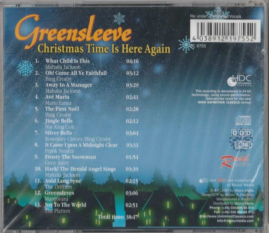 CD Greensleeve - Christmas Time Is Here Again