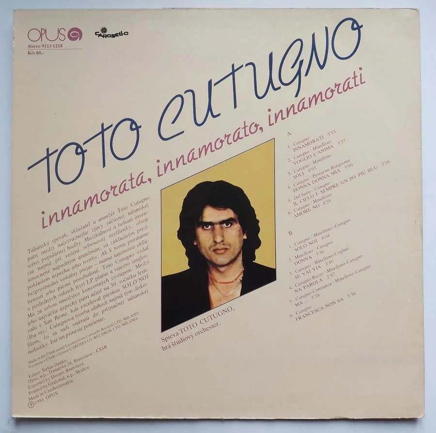 LP Toto Cutugno - Innamorata