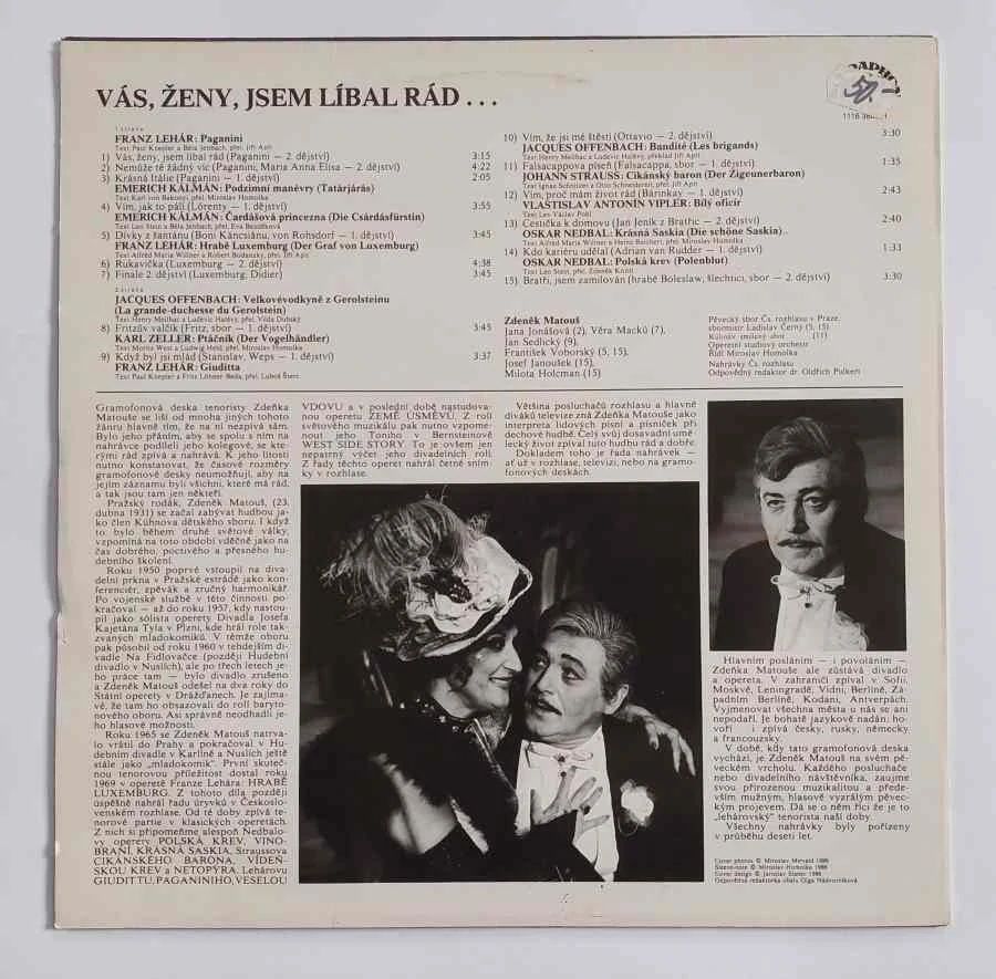 LP Vás, ženy, jsem líbal rád ... Zdeněk Matouš