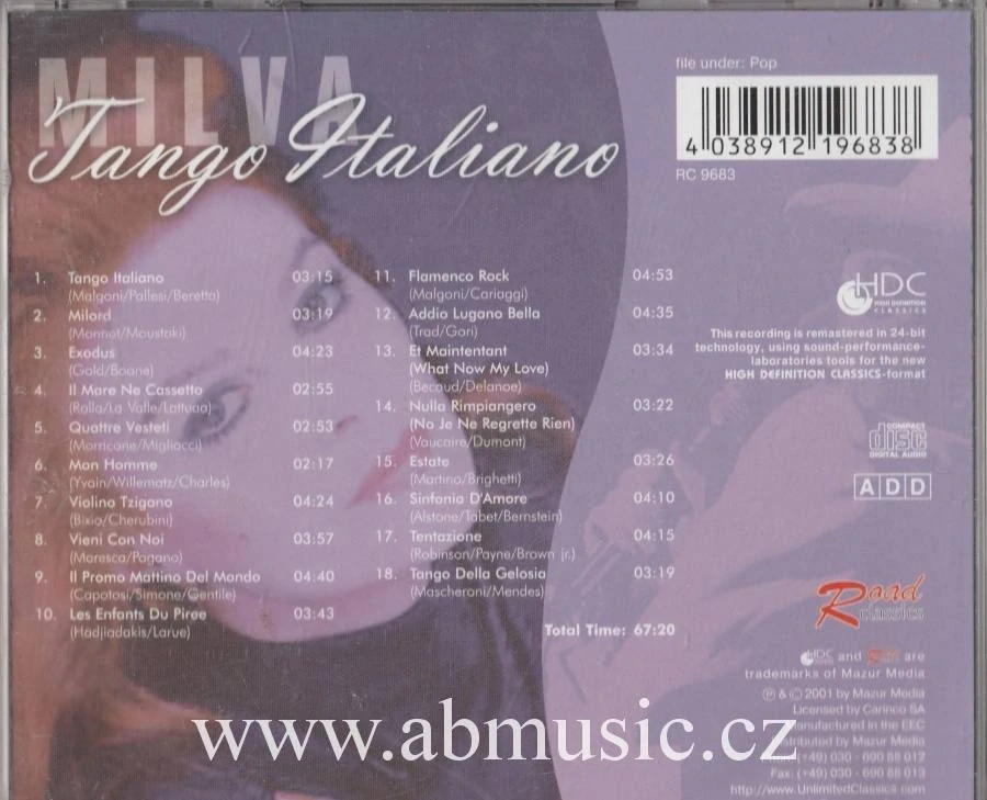 CD Milva Tango Italiano