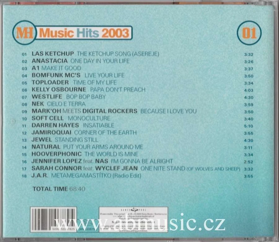 CD Music Hits 2003 To nejlepší ze světových hitparád