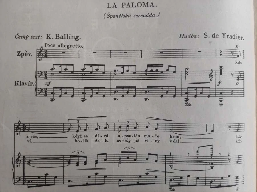 S. de Yradier - La Paloma klavír a zpěv