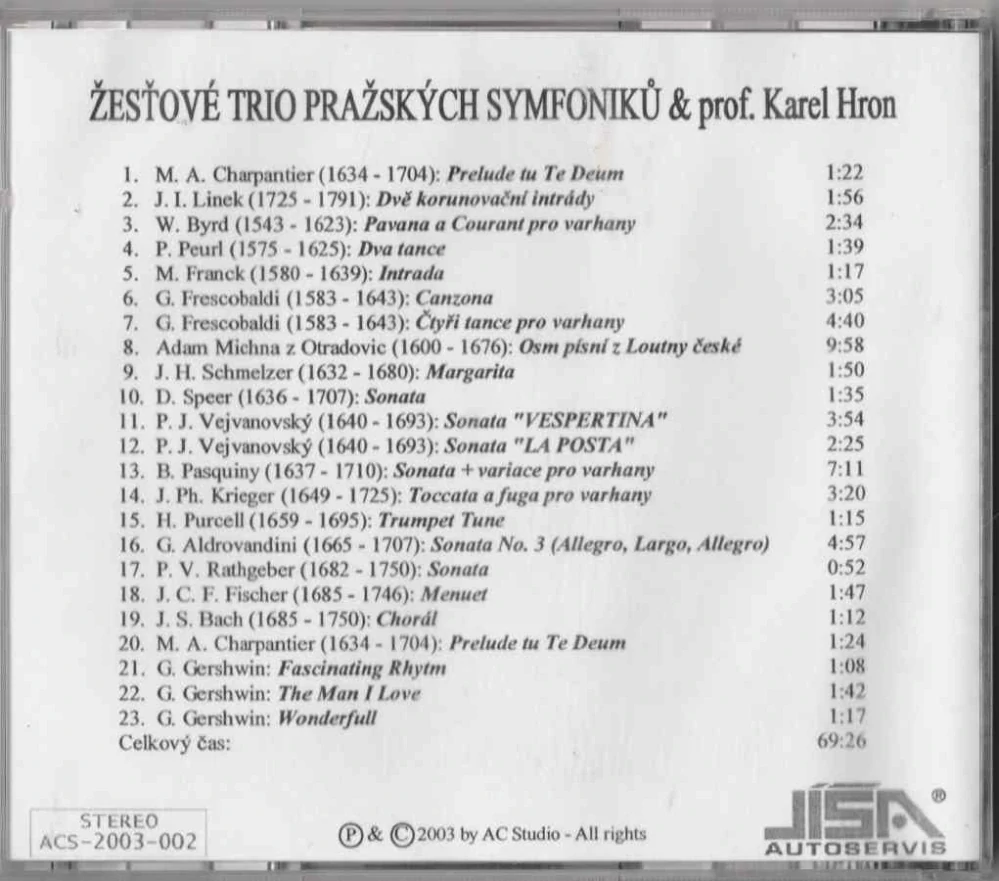 CD Žesťové trio pražských symfoniků & prof. Karel Hron