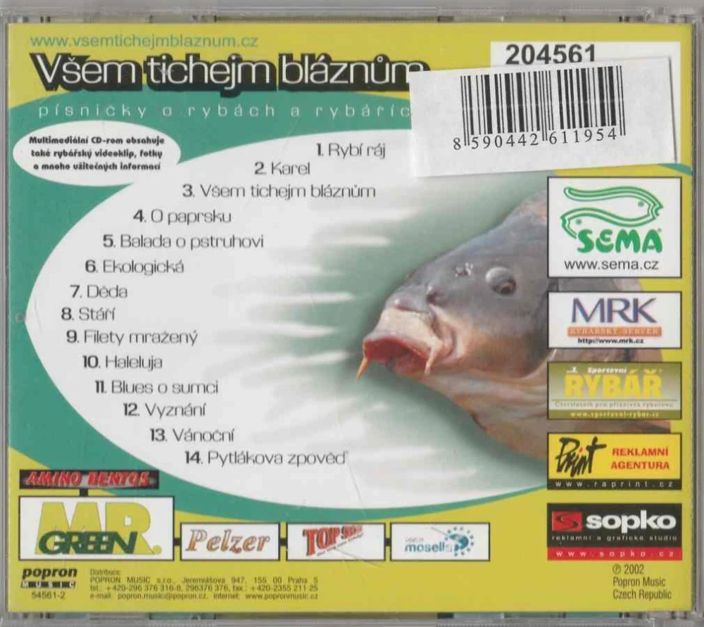 CD Všem tichejm bláznům - Písničky o rybách a rybářích