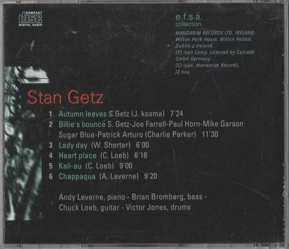 CD Stan Getz - Jazz Masters 100 Ans de Jazz