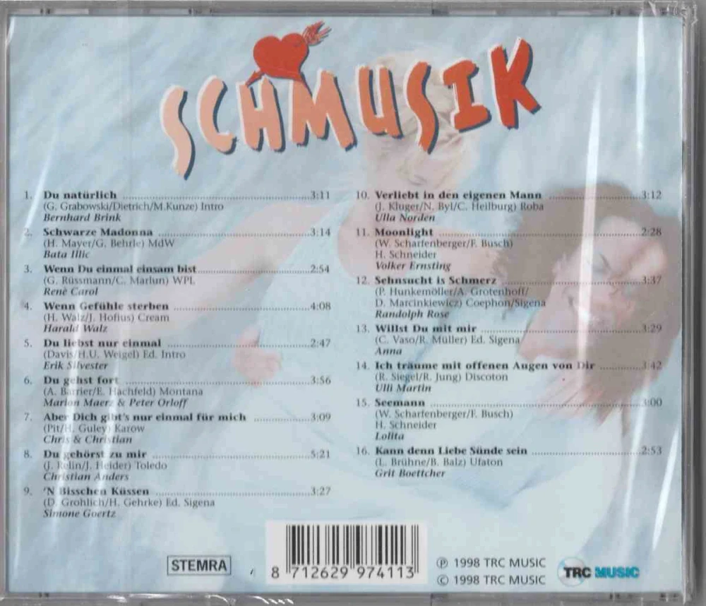 CD Schmusik - 16 Schmuse-Schlager Zum Kuscheln
