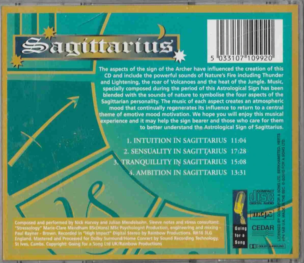 CD Sagittarius - Mystical Music Of The Zodiac Střelec 23. November - 21. December